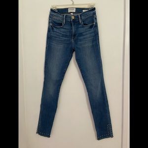 FRAME Denim Le High Skinny Studded Slit